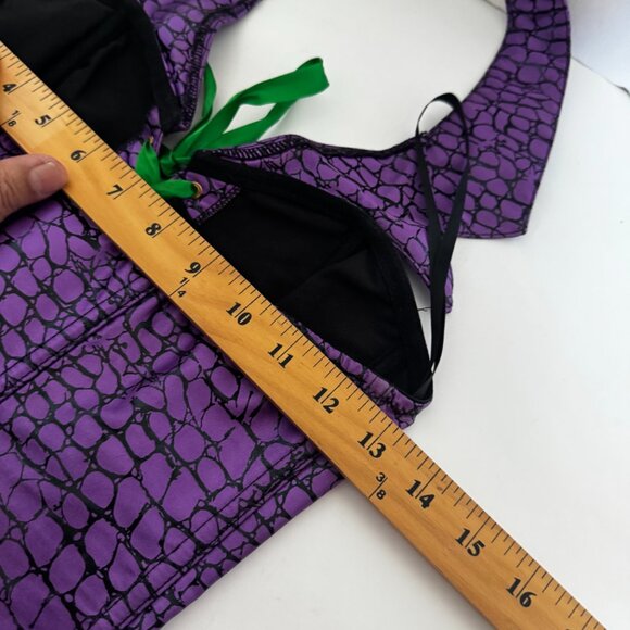DC Comics The Joker Lace up Halter Top Small Purple Green Corset Costume Cosplay - Picture 10 of 12